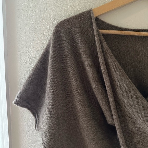 Minnie Rose 100% Cashmere Luxurious Twist Front Ruana Sweater Drapey Slouch XS/S - Picture 4 of 7